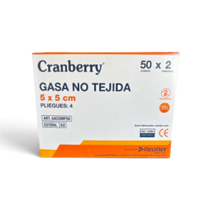 Gasa Estéril No Tejida Cranberry 5x5 cm 50 Sobre / 2 Uni Blanco