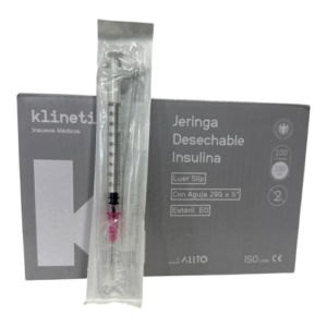 Jeringa Desechable Insulina — 1 mL 29G × ½” — Caja 100 un — Klinetix 29 G X 1/2" C/100 Uni