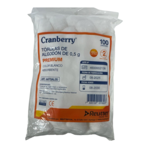 Torulas de Algodón Cranberry 0,5 GR.BOLSA X 100